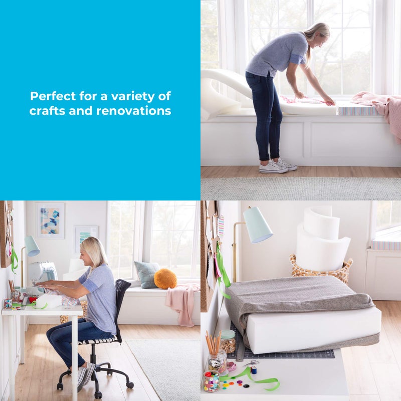 Linenspa High Density Cushion Craft Foam - Perfect for Chairs, Sofas, Headboards, and DIY Projects, 1" x 24" x 72", White - Image 3